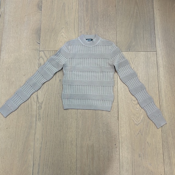 Gray Ribbed Knit Two-Piece Set - Picture 3 of 7